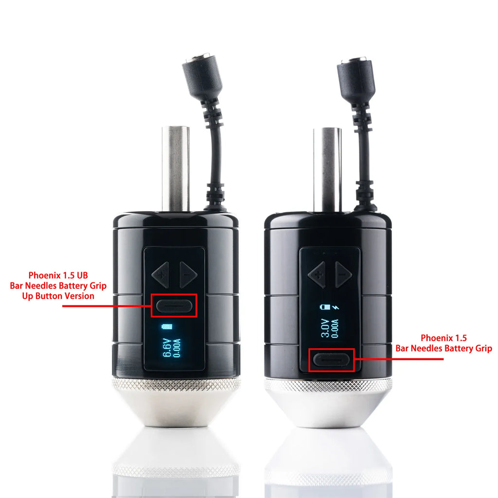 Inkclaw Phoenix 1.5 UB Tattoo Bar Needles Battery Grip - Up Button Version