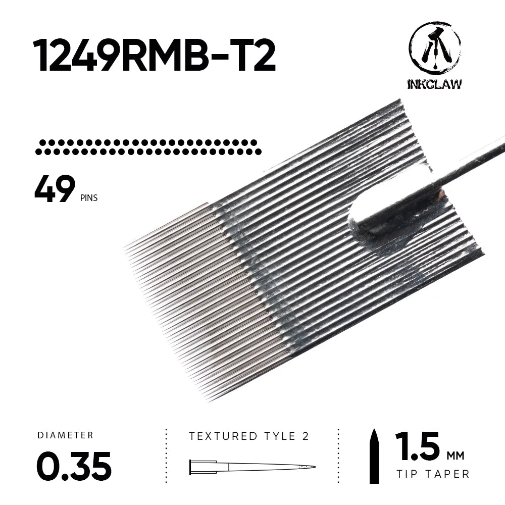 Inkclaw Textured 1249 Round Magnum Tattoo Cartridges
