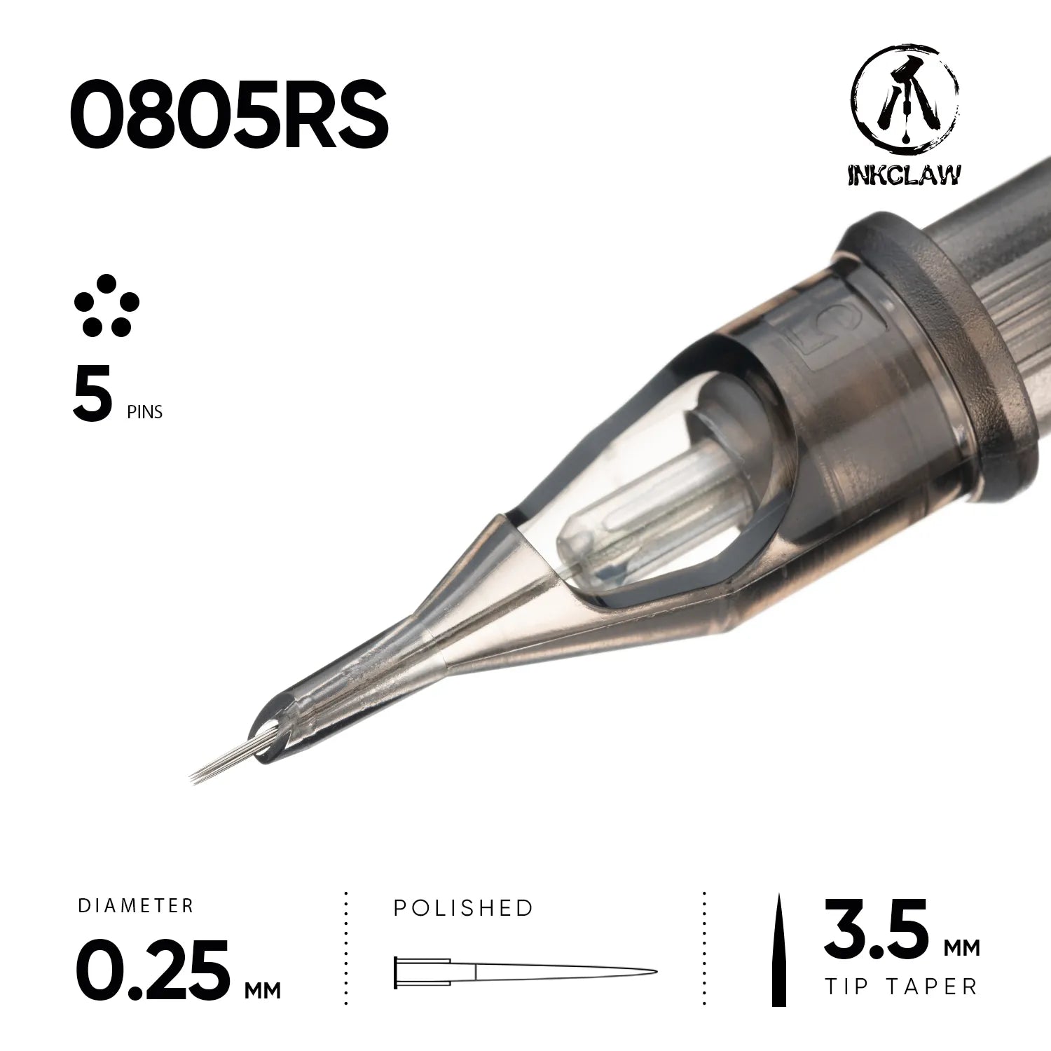Inkclaw 5 Round Shader Tattoo Cartridges