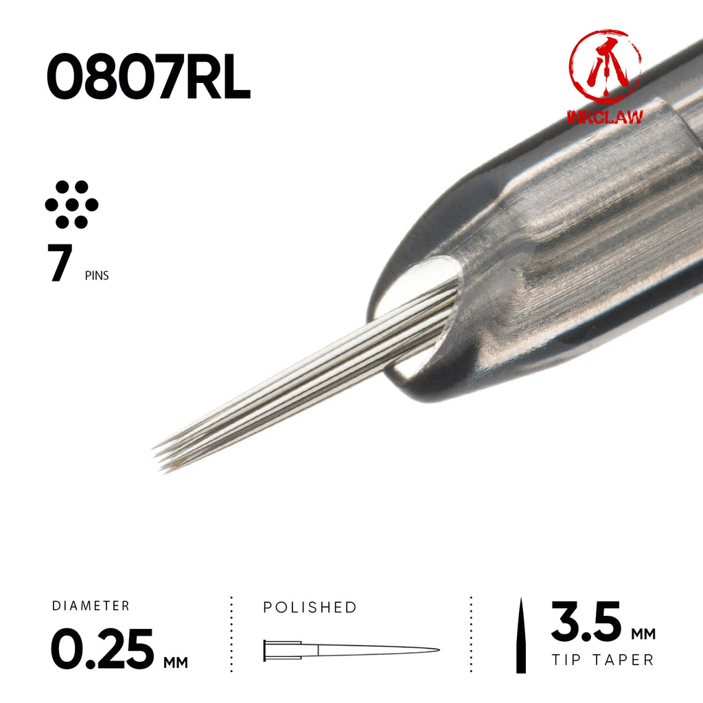 Inkclaw 7 Round Liner Tattoo Cartridges