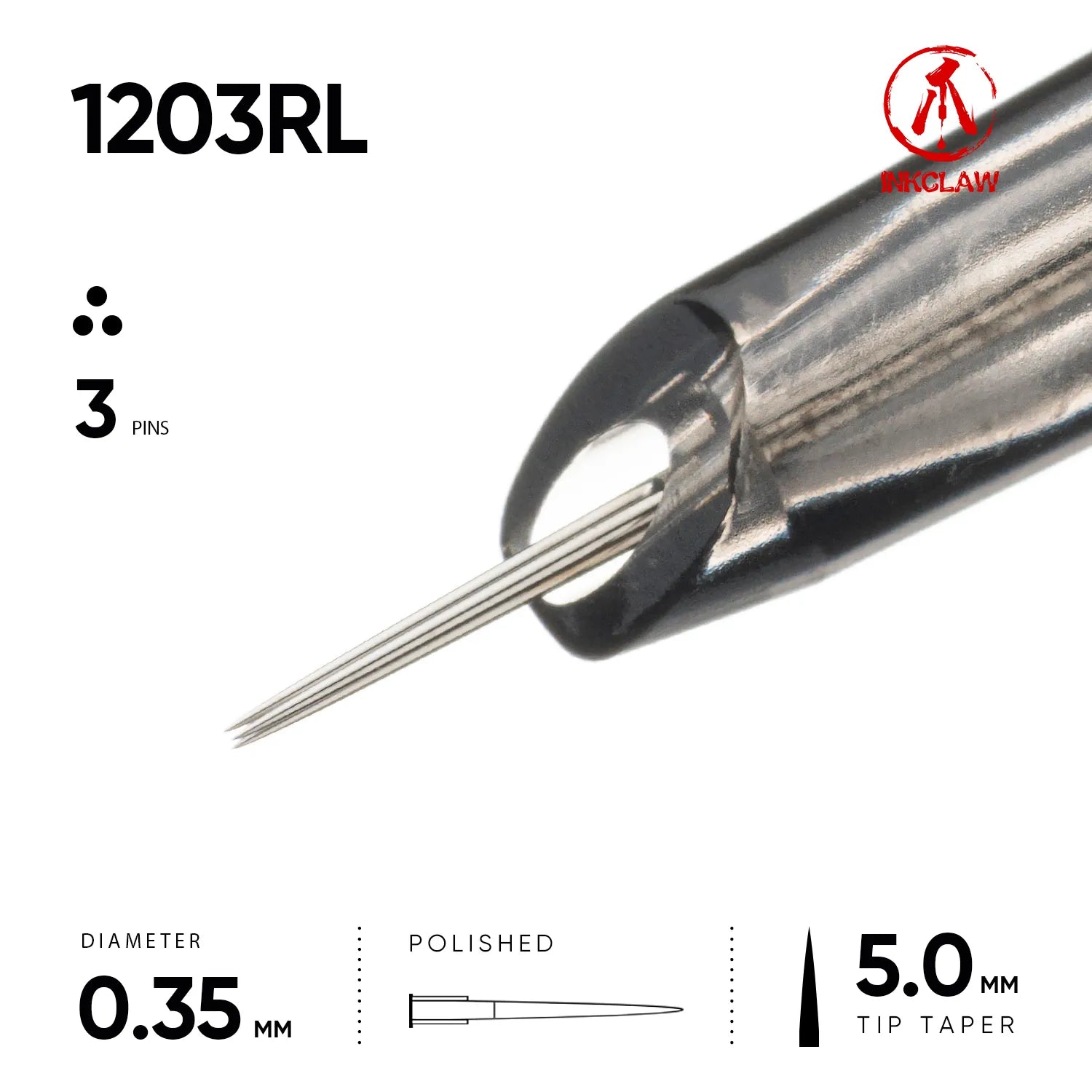 Inkclaw 3 Round Liner Tattoo Cartridges