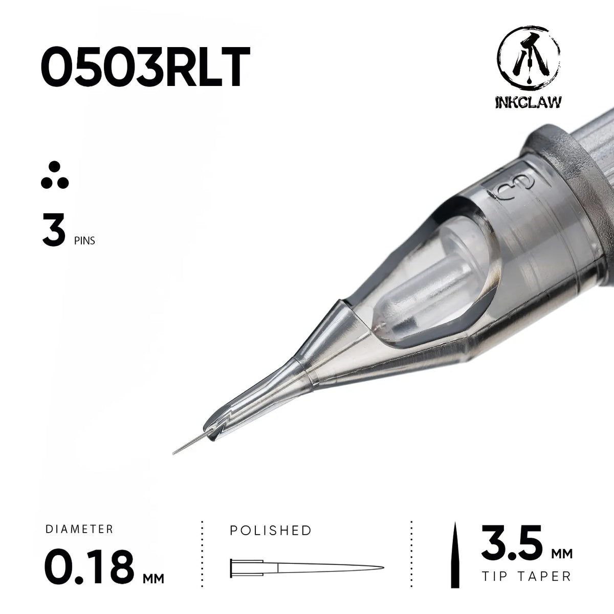 Inkclaw Tight 3 Round Liner Tattoo Cartridges