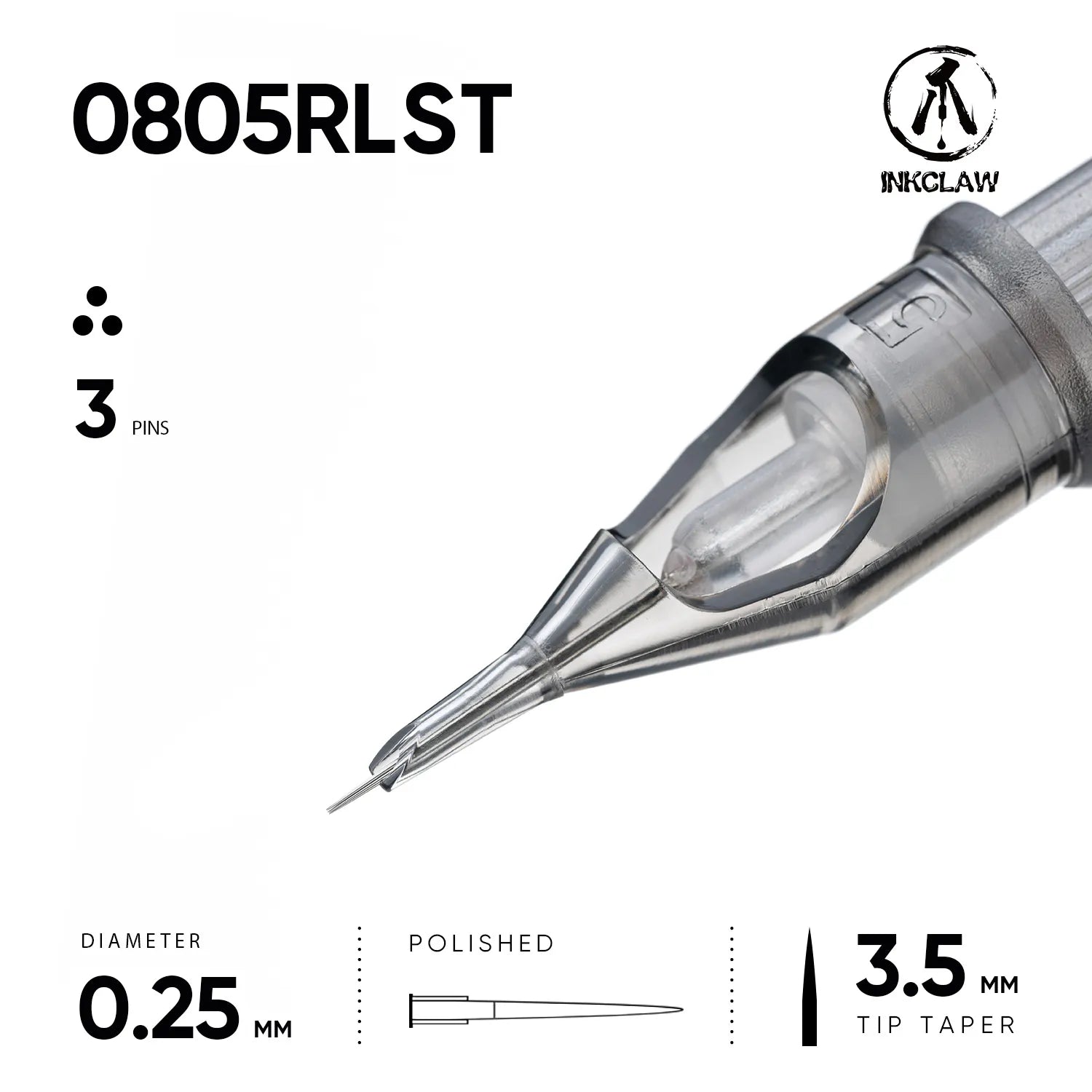 Inkclaw Super Tight 5 Round Liner Tattoo Cartridges