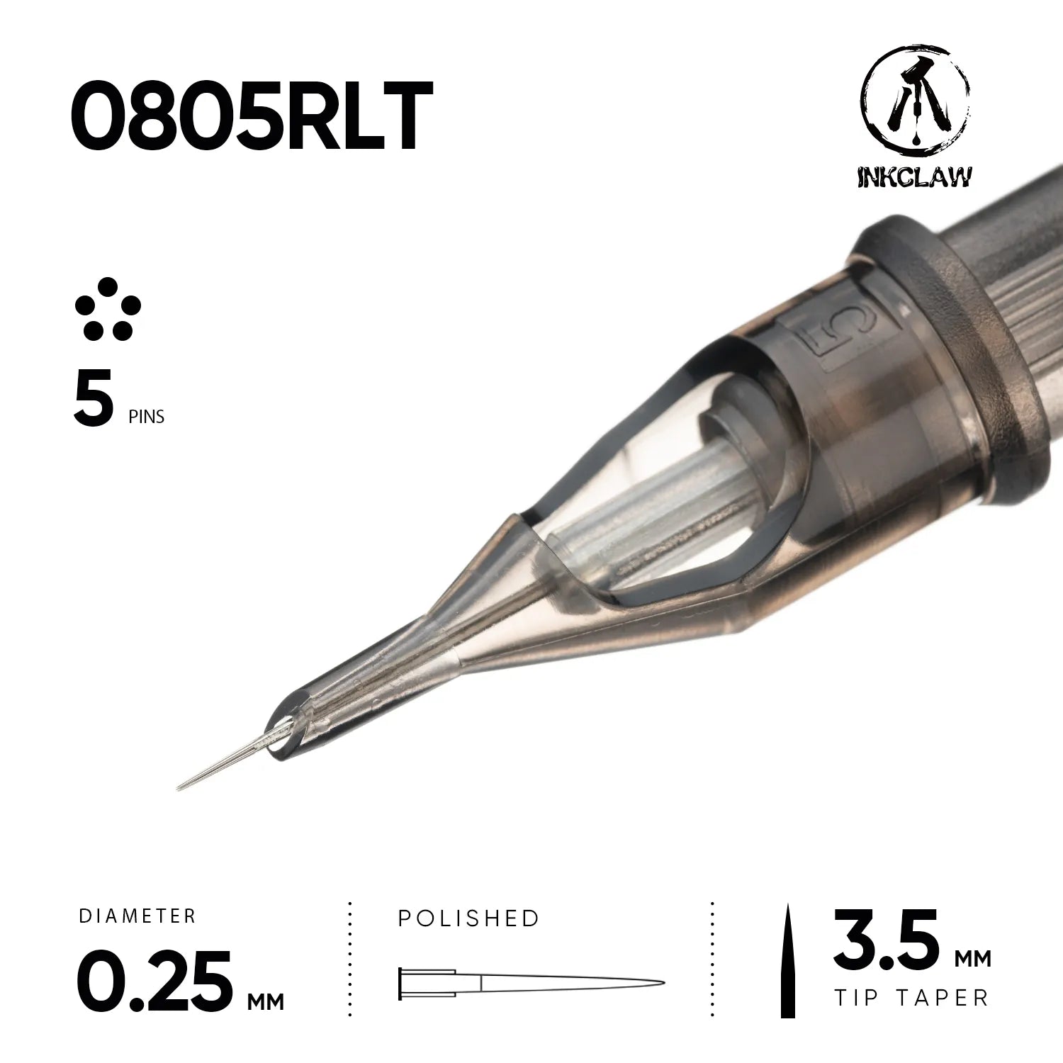 Inkclaw Tight 5 Round Liner Tattoo Cartridges