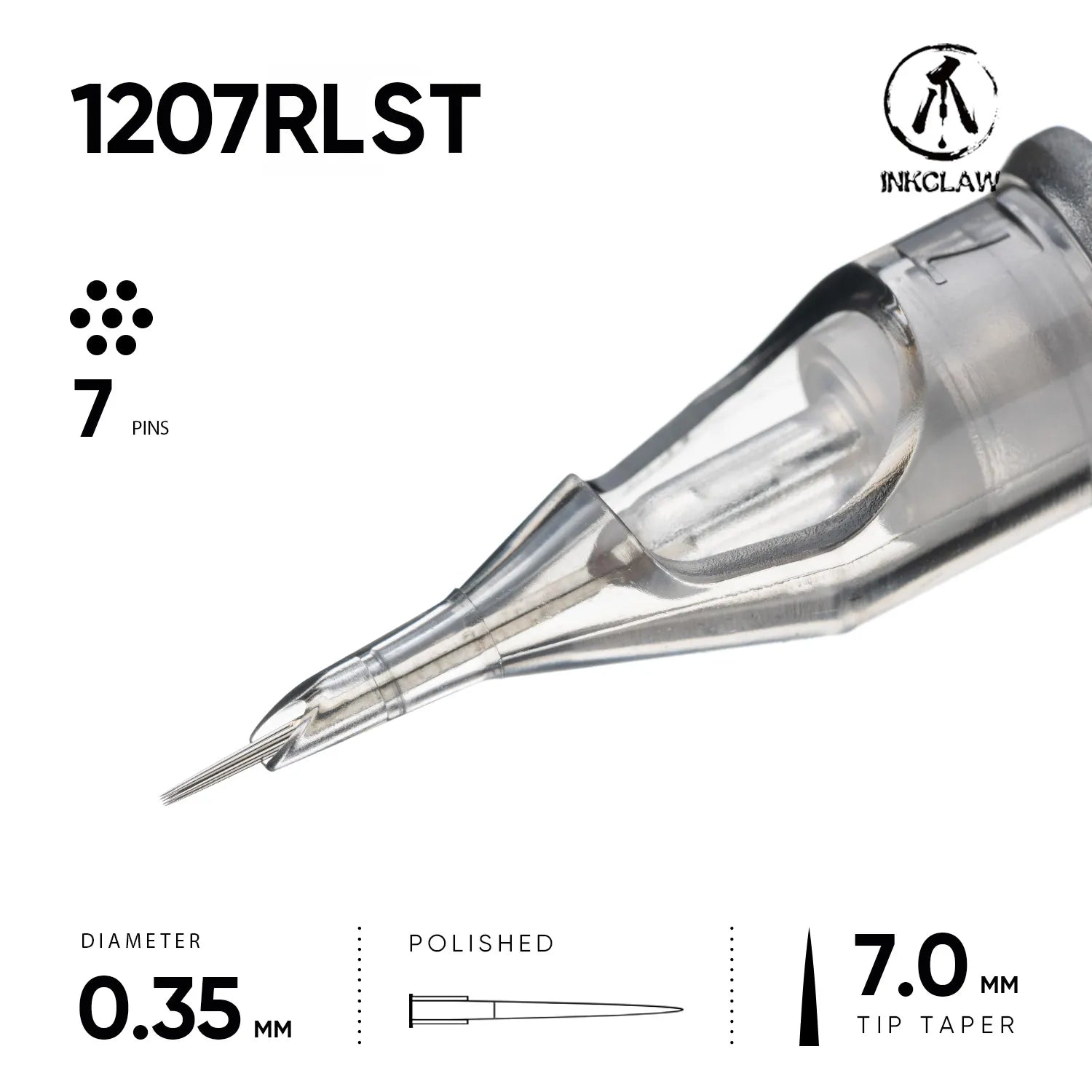 Inkclaw Super Tight 7 Round Liner Tattoo Cartridges
