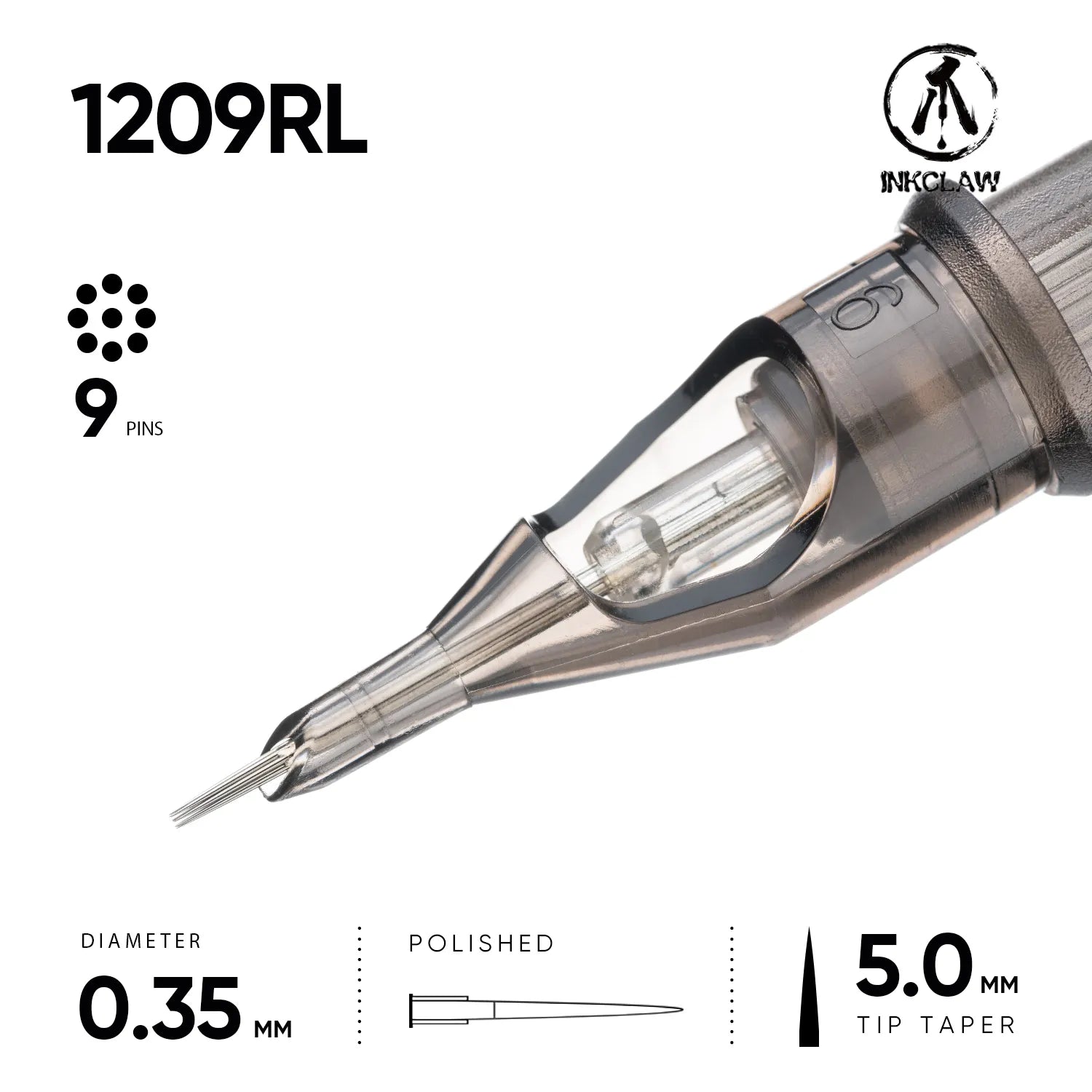 Inkclaw 9 Round Liner Tattoo Cartridges