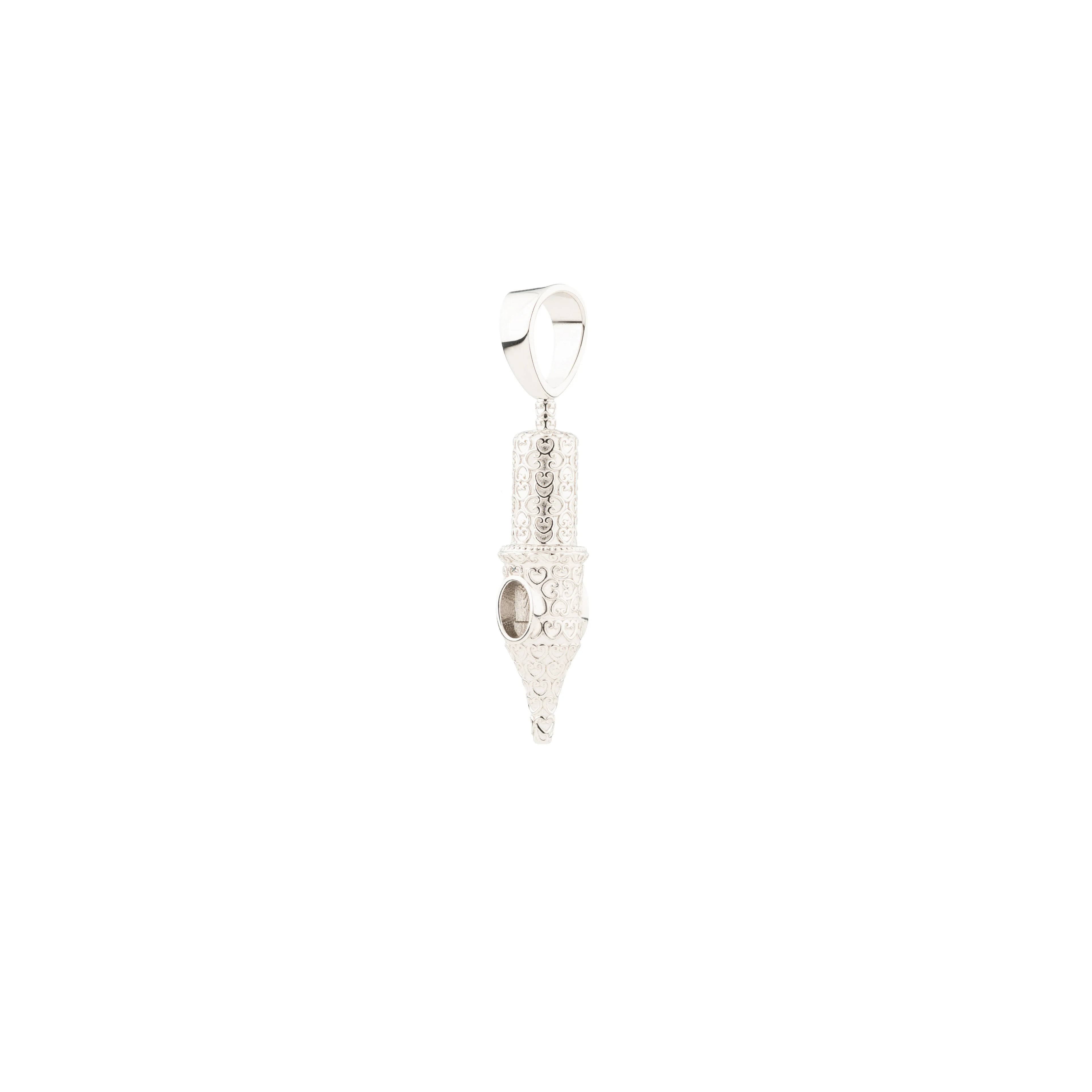 Inkclaw designs customized "Oval Heart" pattern tattoo cartridge needle pendants for all tattoo artists and lovers, which are the smaller size of a round liner tattoo cartridge.  All the personalized tattoo cartridge needle pendants are solid handcrafted