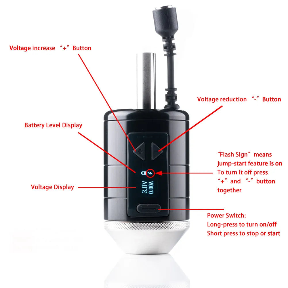 Inkclaw 1.5 Wireless Tattoo Battery Grip - Traditional Bar Needles