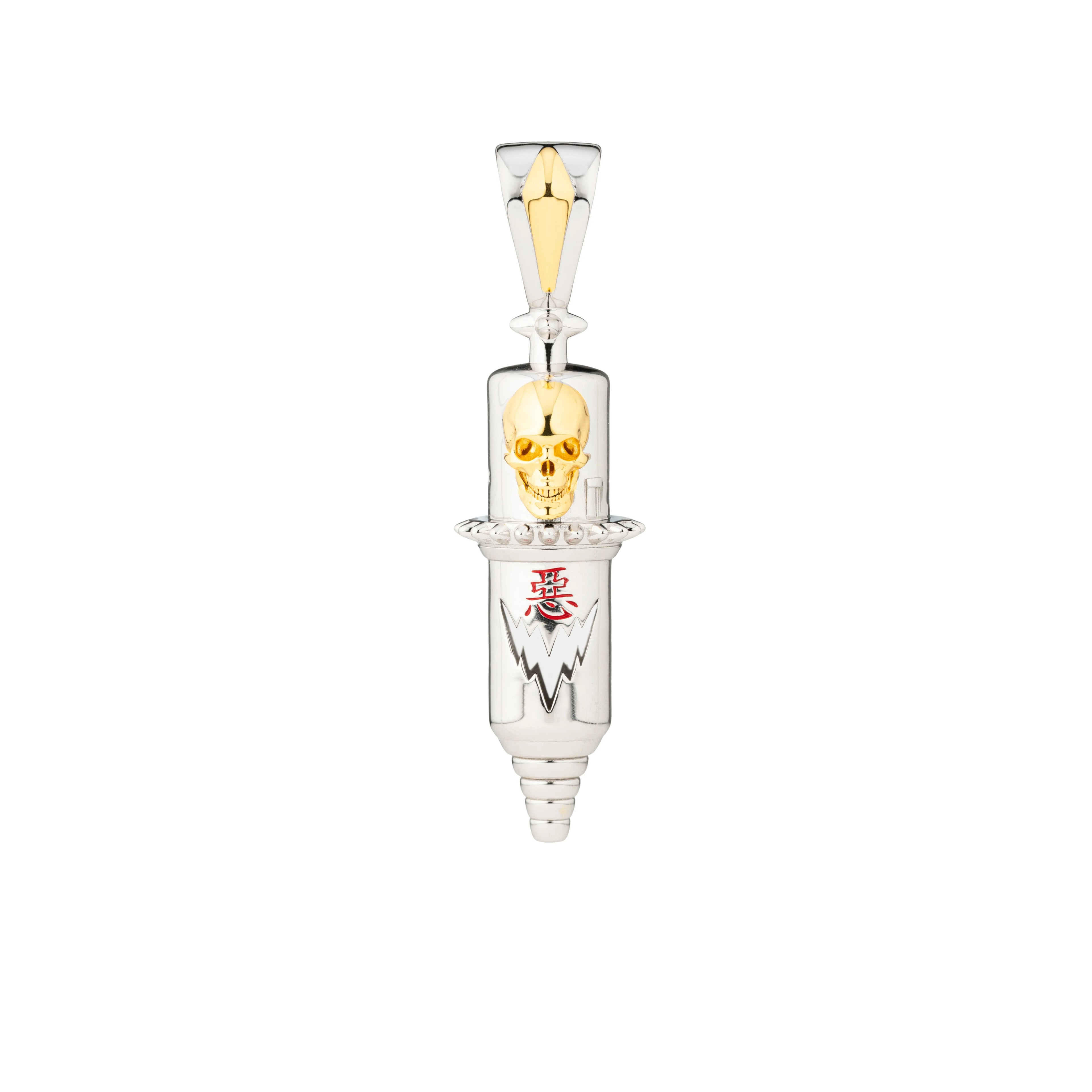 Evil Skull Round Liner Tattoo Pendant