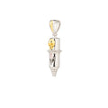 Tiny Evil Skull Round Liner Tattoo Pendant - Silver Body