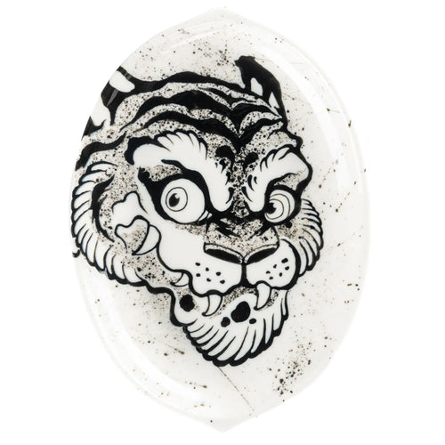 Chinese Tiger Porcelain Jewelry Tray - Black