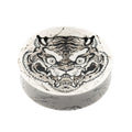 Chinese Tiger Porcelain Round Plate - Black