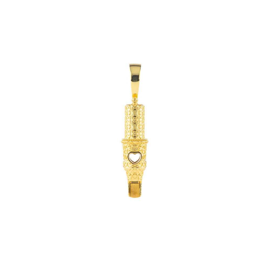 Tiny Heart Pattern Round Magnum Tattoo Pendant