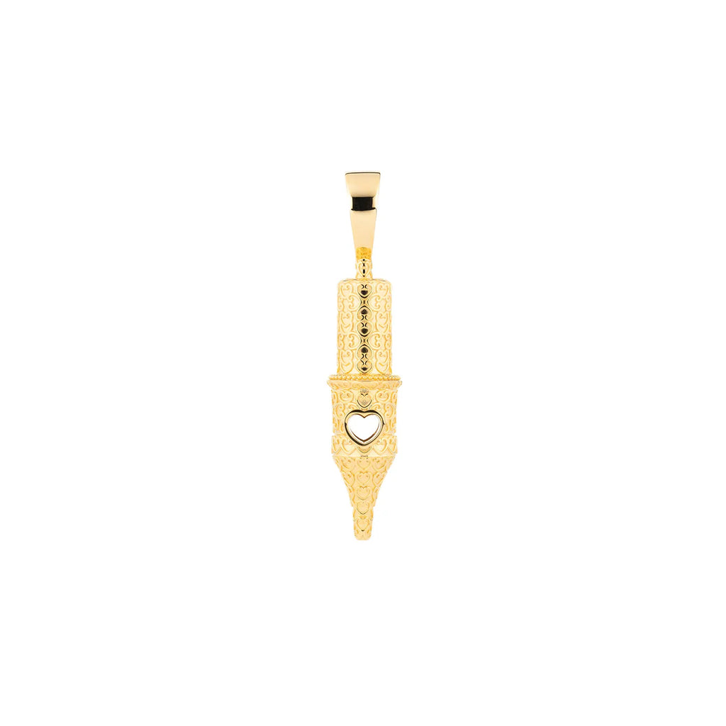 Tiny Heart Pattern Round Liner Tattoo Pendant