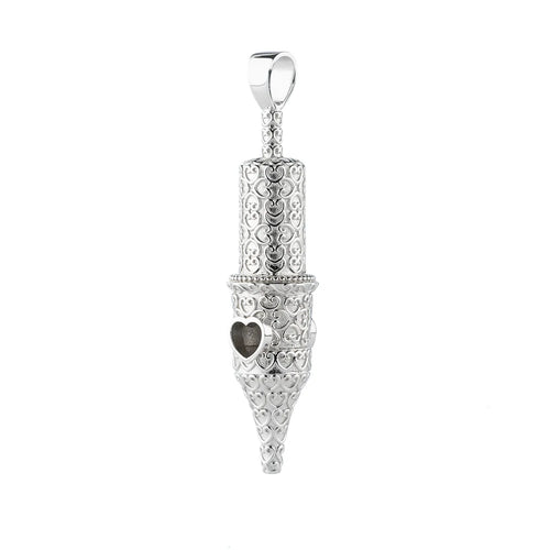 Heart Pattern Round Liner Tattoo Pendant - Silver