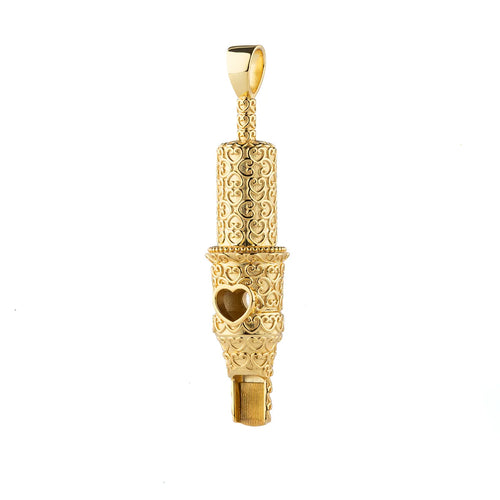 Heart Pattern Round Magnum Tattoo Pendant