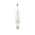 Heart Pattern Round Magnum Tattoo Pendant - Silver