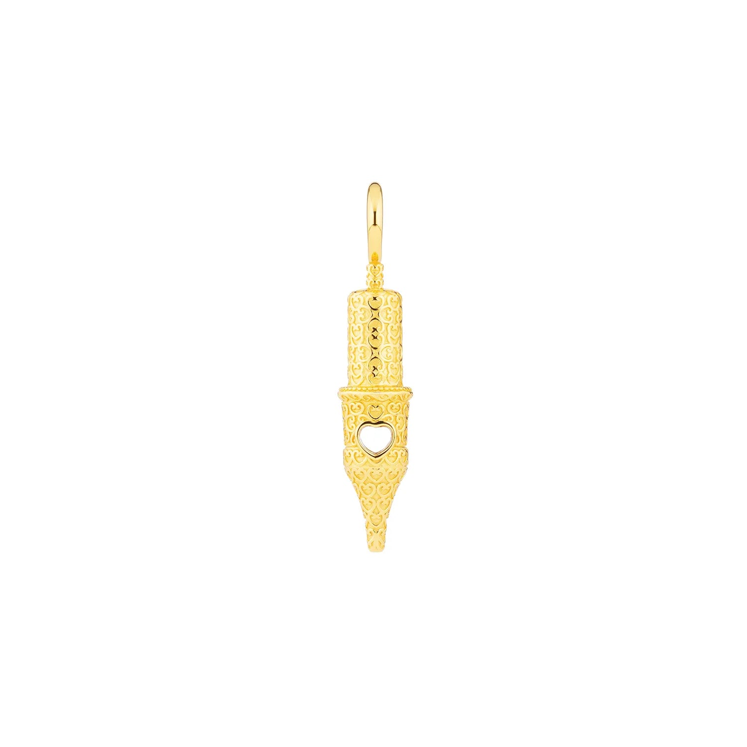 Tiny Heart Pattern Round Liner Tattoo Pendant