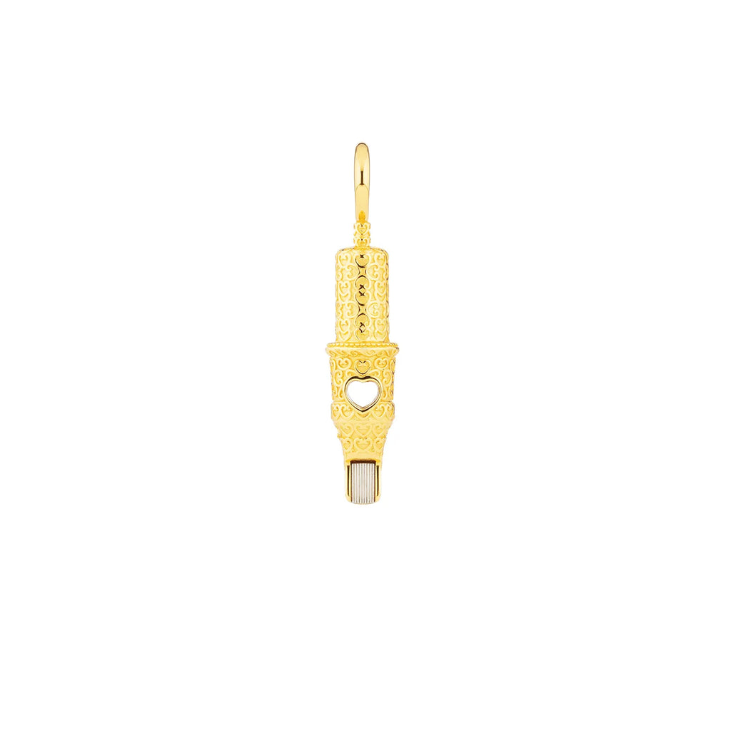 Tiny Heart Pattern Round Magnum Tattoo Pendant