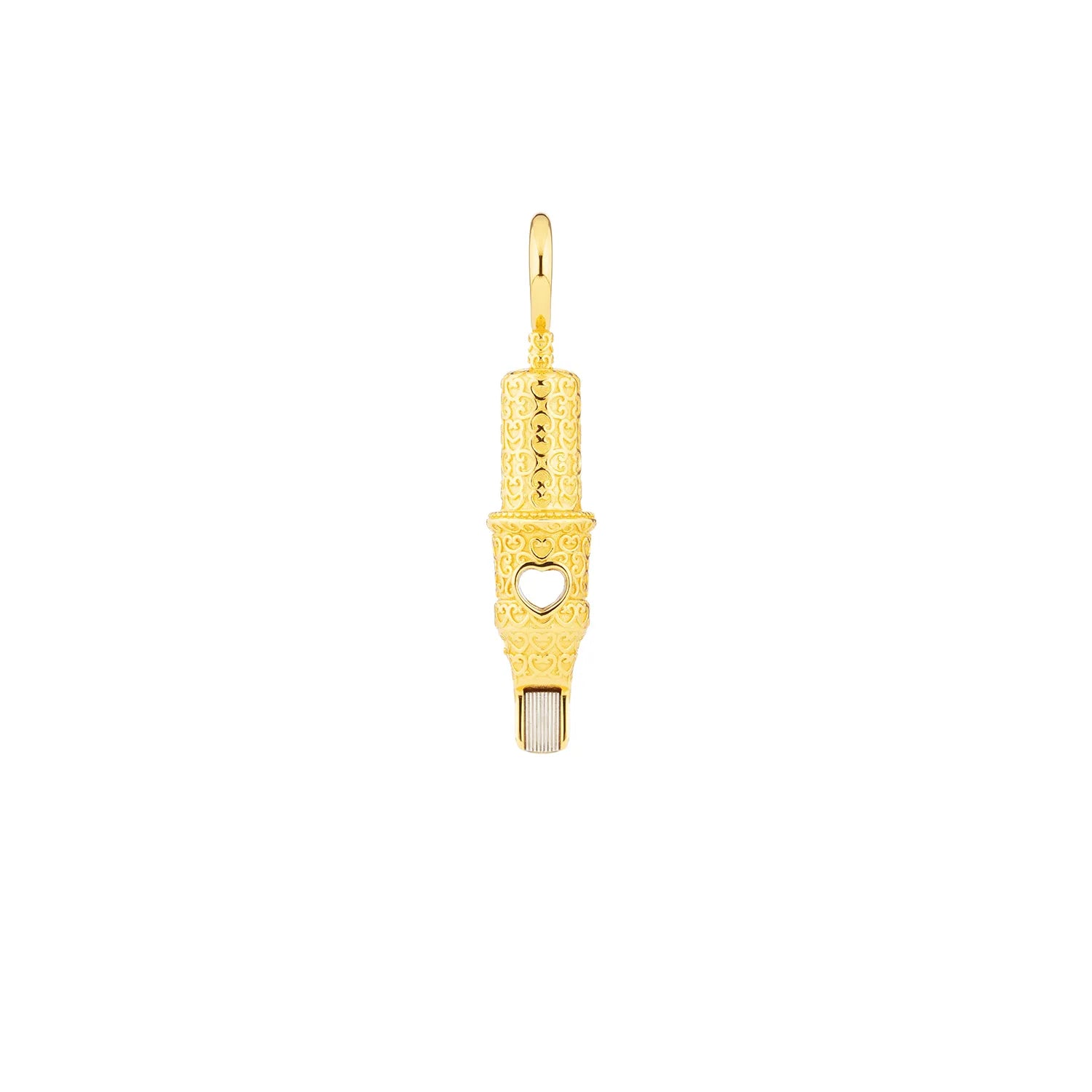 Tiny Heart Pattern Round Magnum Tattoo Pendant