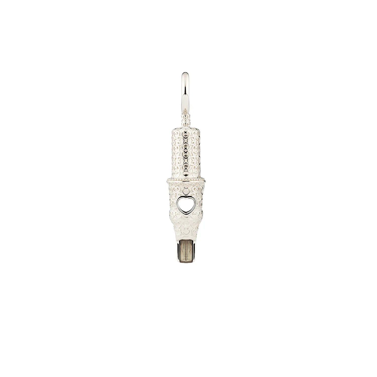 Tiny Heart Pattern Round Magnum Tattoo Pendant