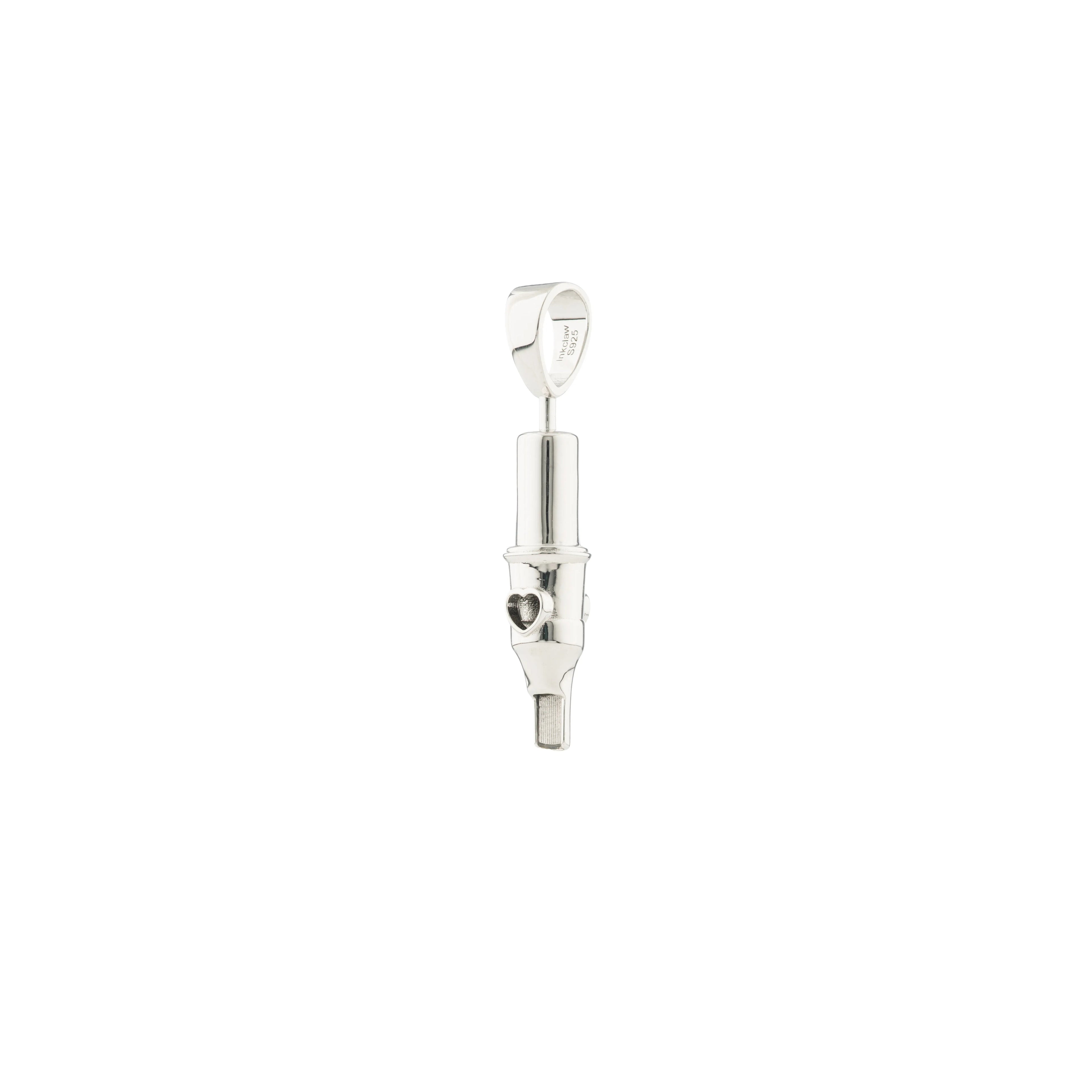 Tiny Love Round Magnum Tattoo Pendant- Silver