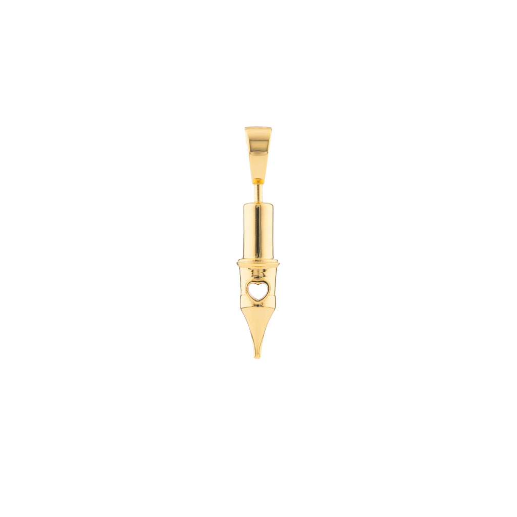 Tiny Love Round Liner Tattoo Pendant- Gold Plated