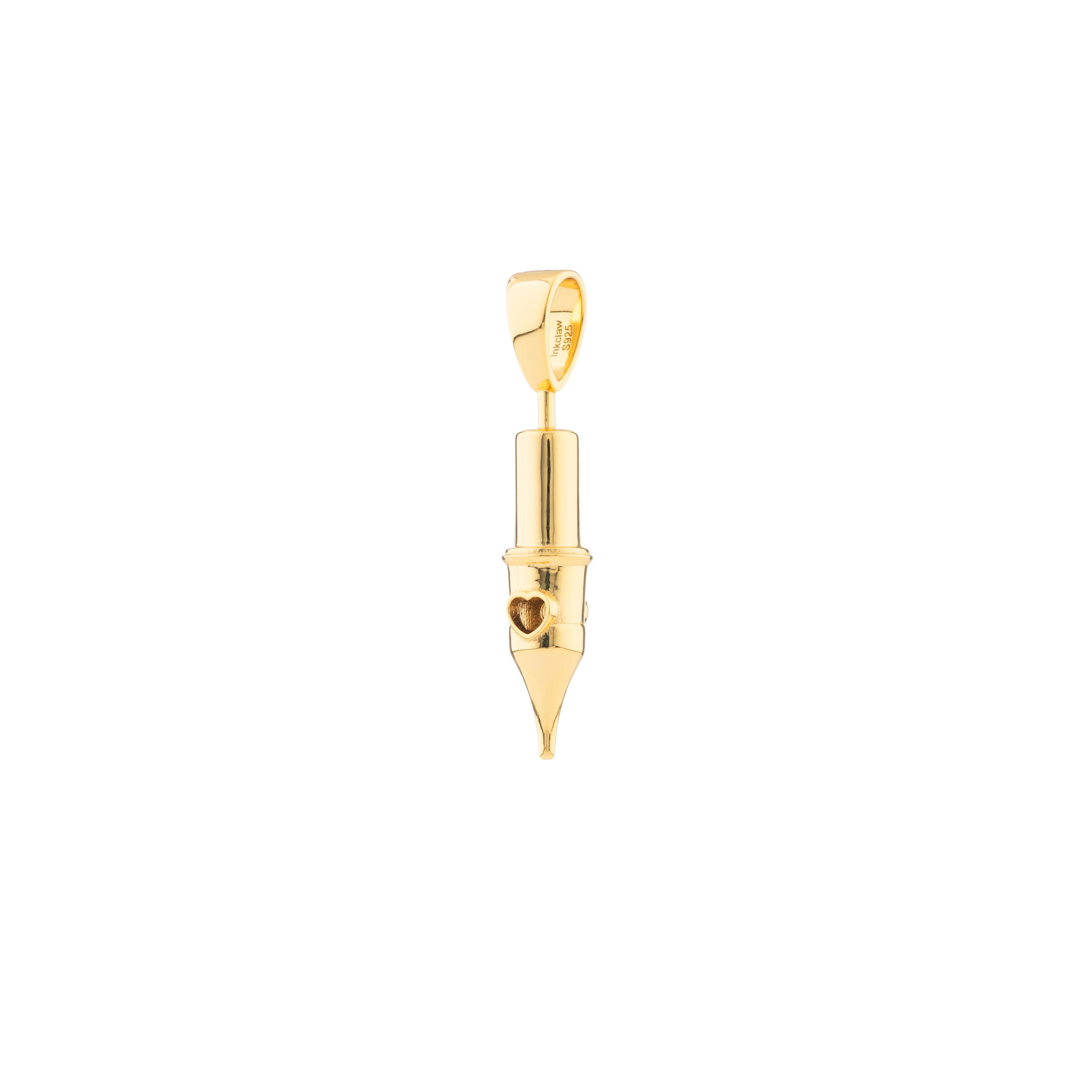 Tiny Love Round Liner Tattoo Pendant- Gold Plated
