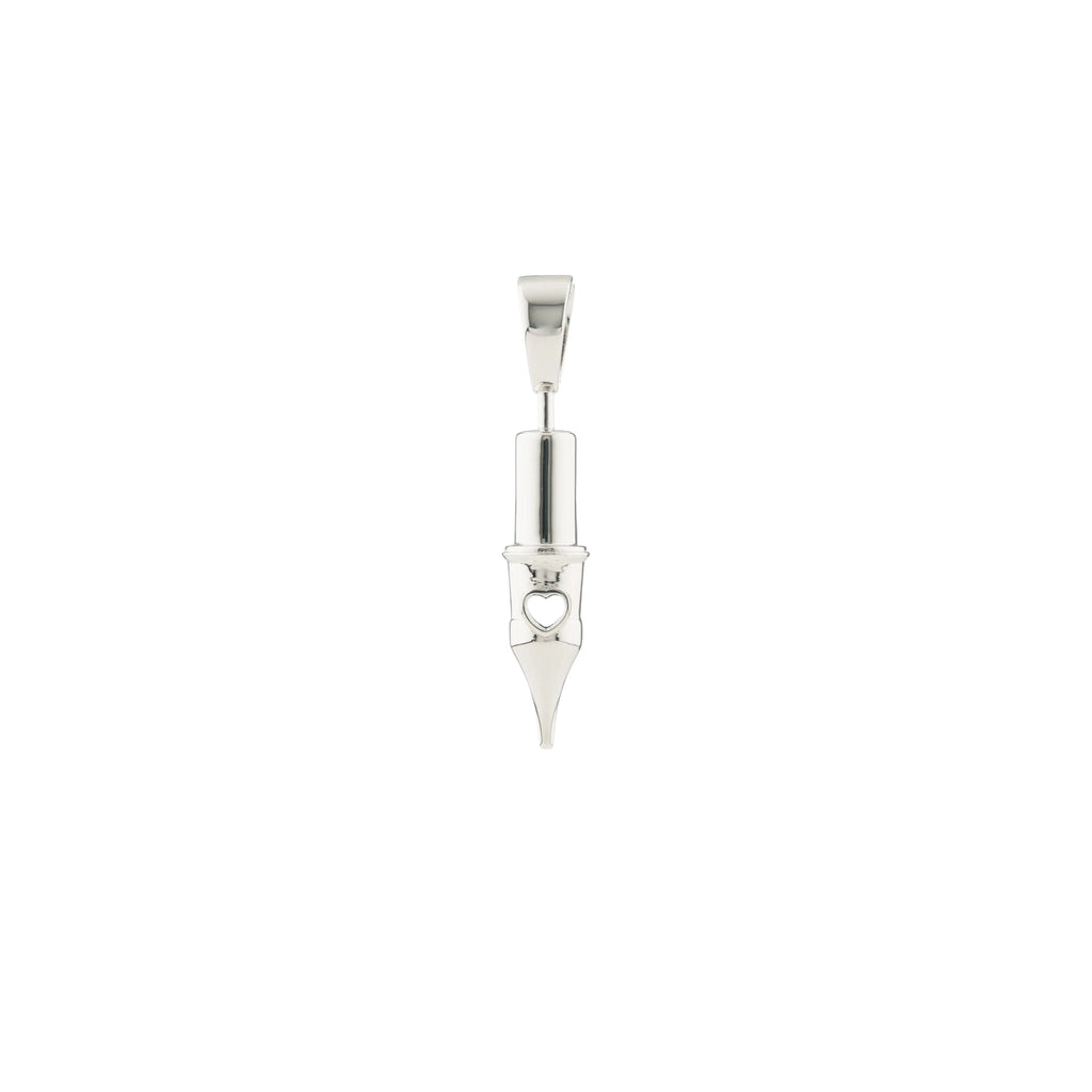 Tiny Love Round Liner Tattoo Pendant- Silver