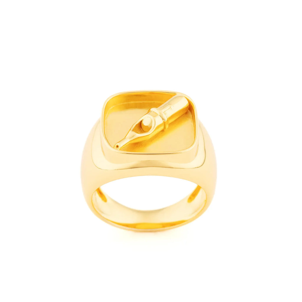 Inkclaw Round Liner Cartridge - Tray Ring Gold Plated