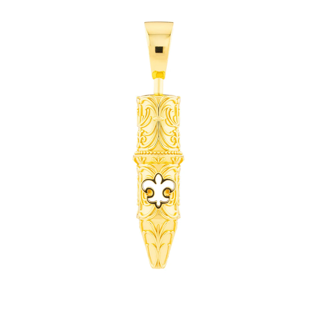 Tang-Flower Pattern Round Liner Tattoo Pendant