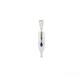 Tiny Wings Birthstone Tattoo Pendant Round Liner - Teardrop Gem Silver