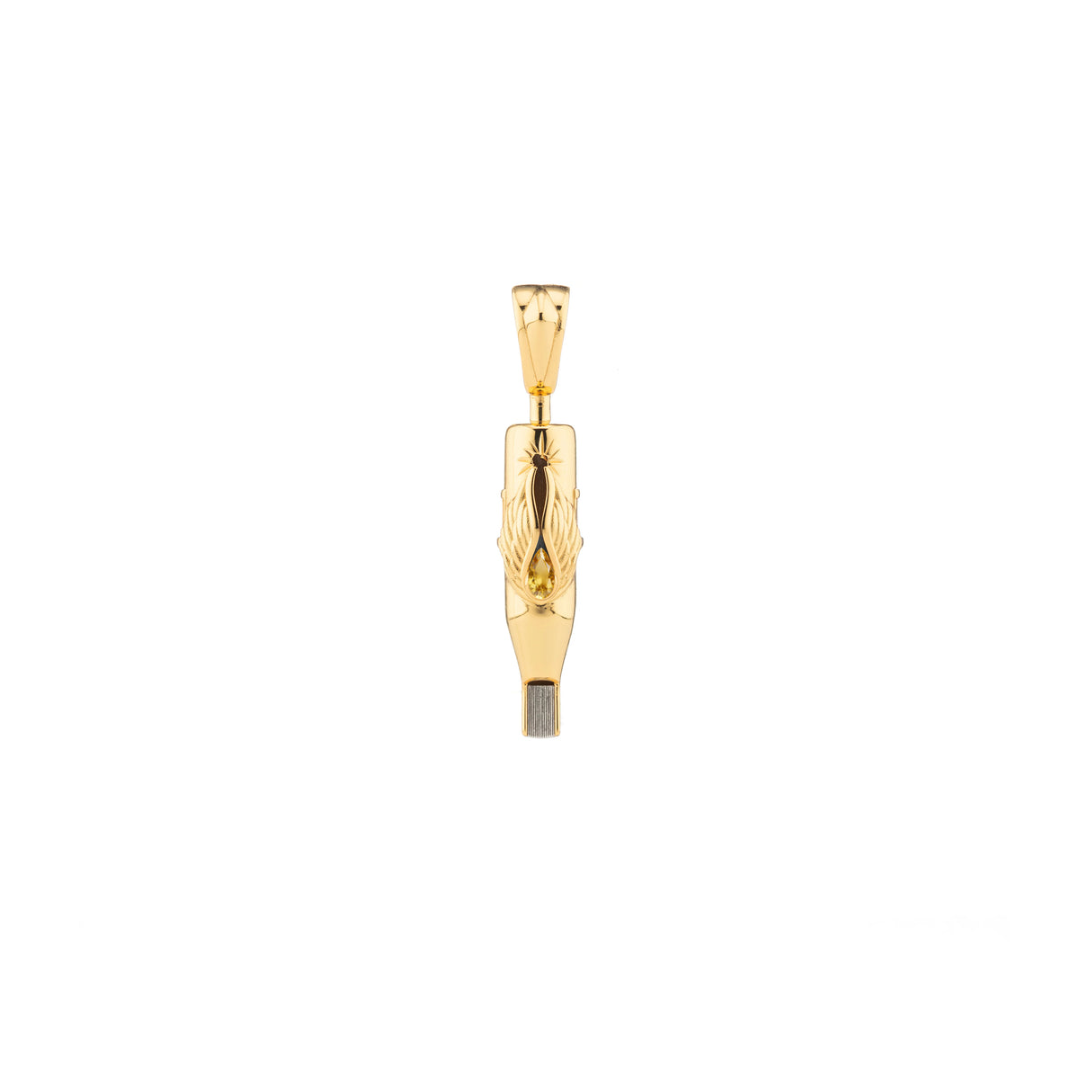 Tiny Wings Birthstone Tattoo Pendant Magnum - Teardrop Gem Gold Plated