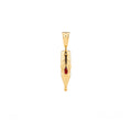 Tiny Wings Birthstone Tattoo Pendant Round Liner - Teardrop Gem Gold Plated