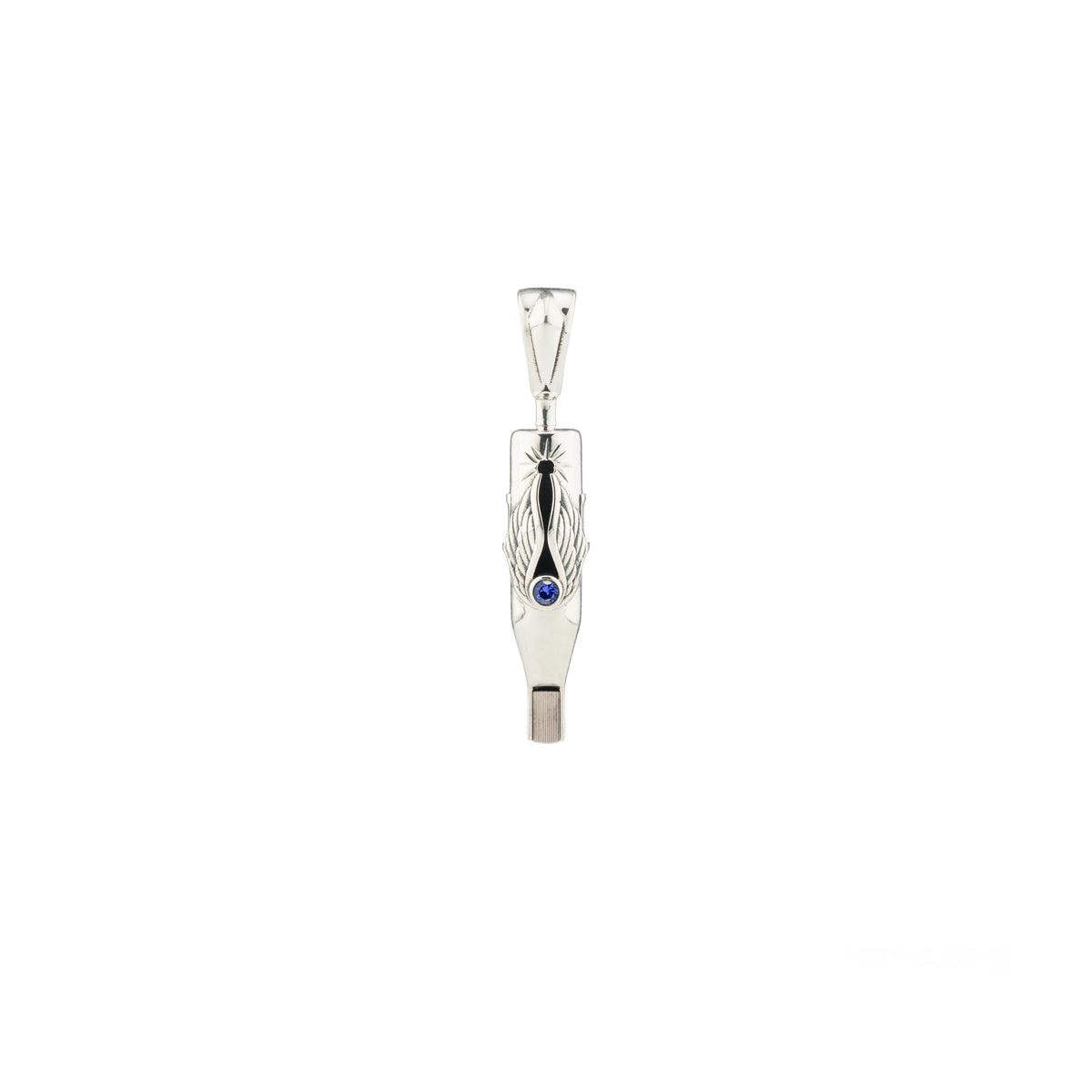 Tiny Wings Birthstone Tattoo Pendant Magnum - Round Gem Silver