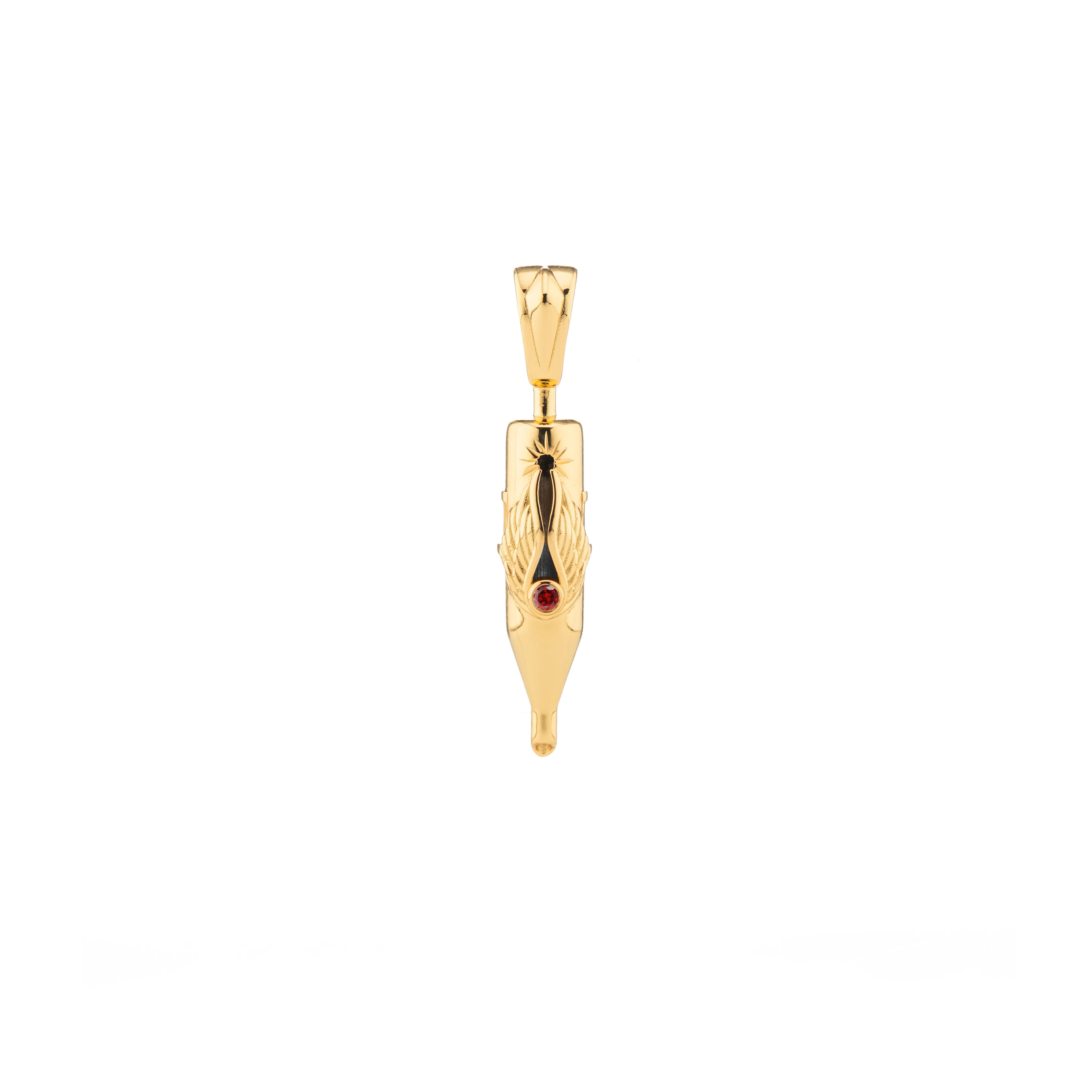 Tiny Wings Birthstone Tattoo Pendant Round Liner - Round Gem Gold Plated