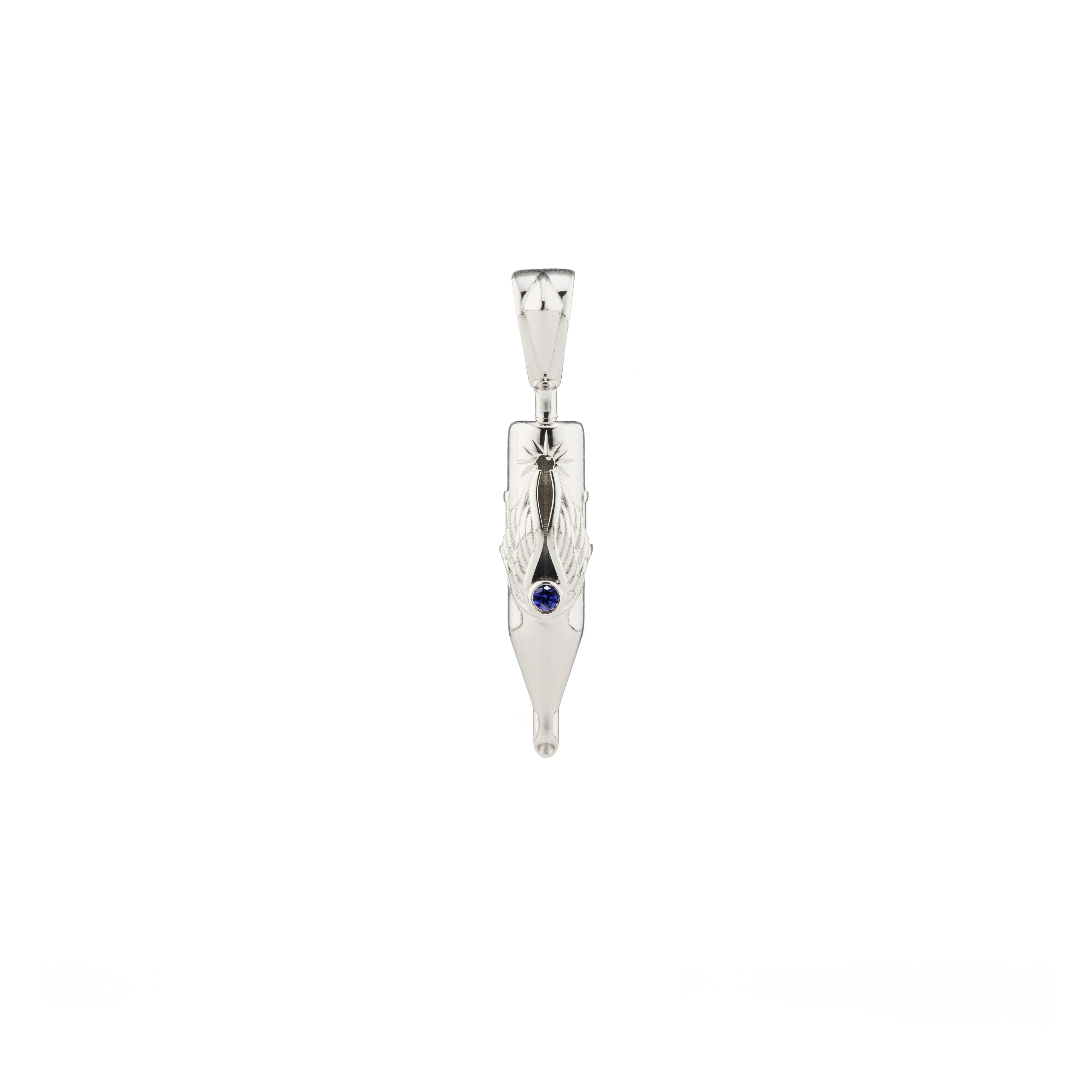 Tiny Wings Birthstone Tattoo Pendant Round Liner - Round Gem Silver