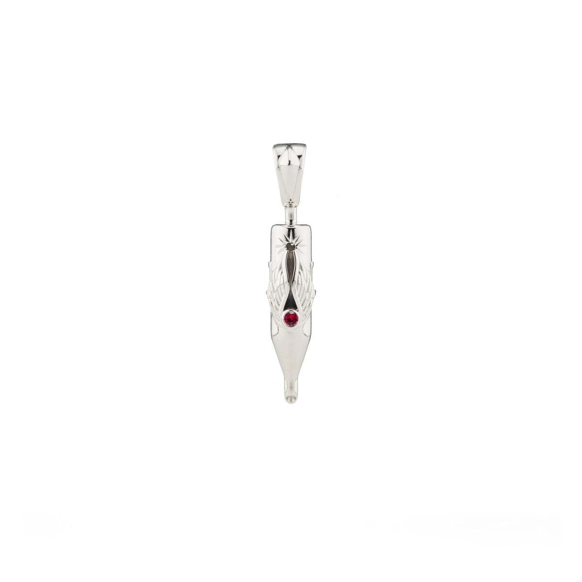Tiny Wings Birthstone Tattoo Pendant Round Liner - Round Gem Silver