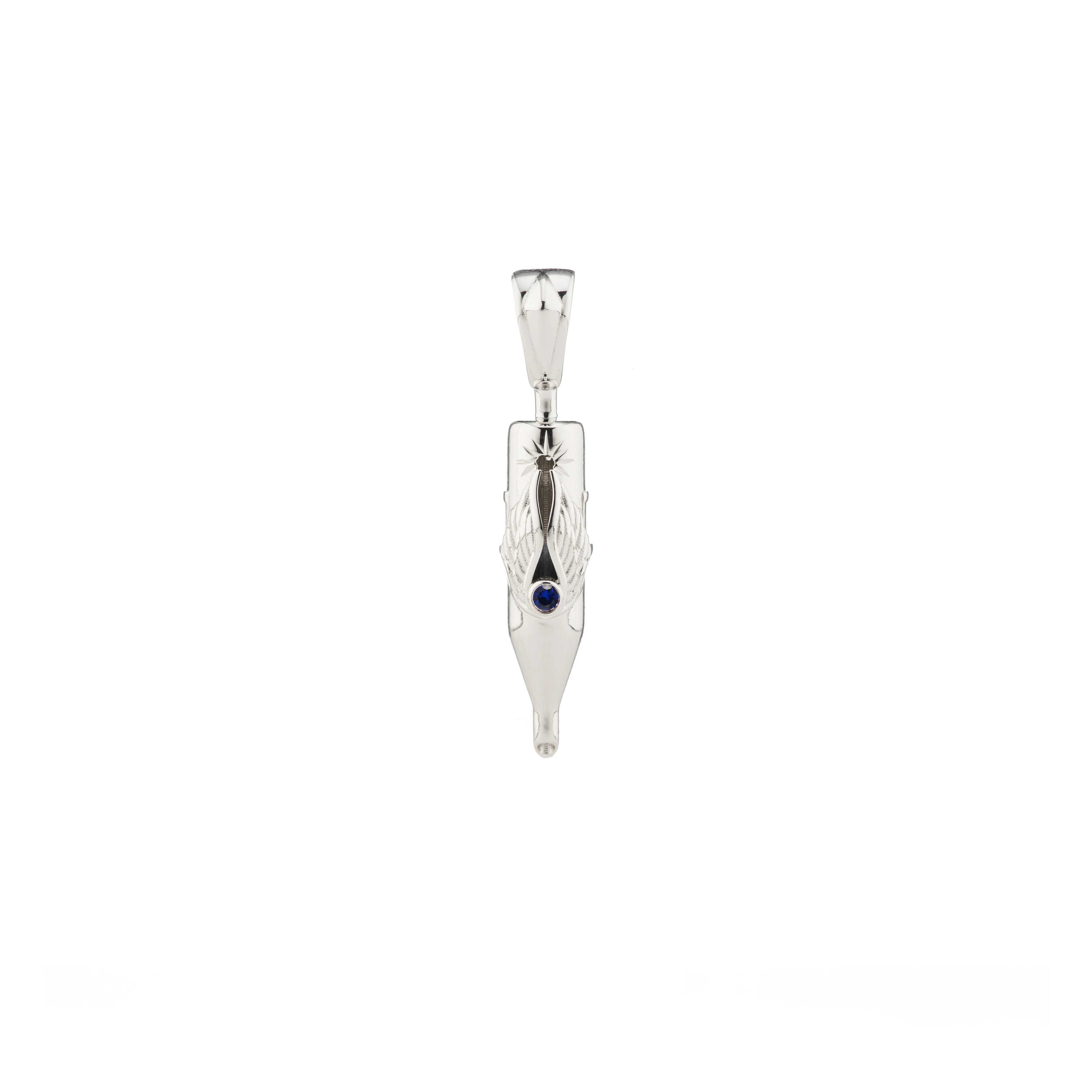 Tiny Wings Birthstone Tattoo Pendant Round Liner - Round Gem Silver